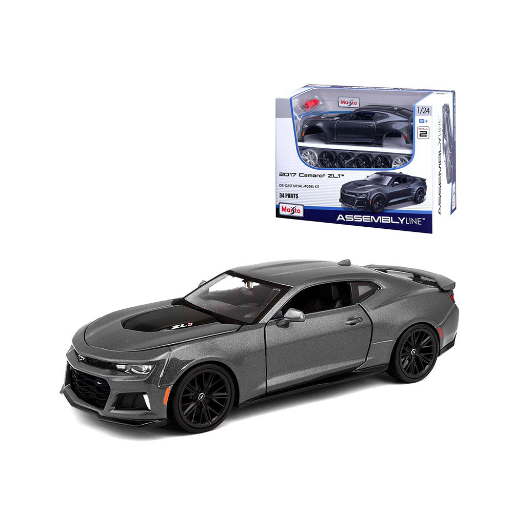 Maisto Licensed 1:24 Scale Assembly Line Kits 2017 Chevrolet Camaro ZL-1 Grey