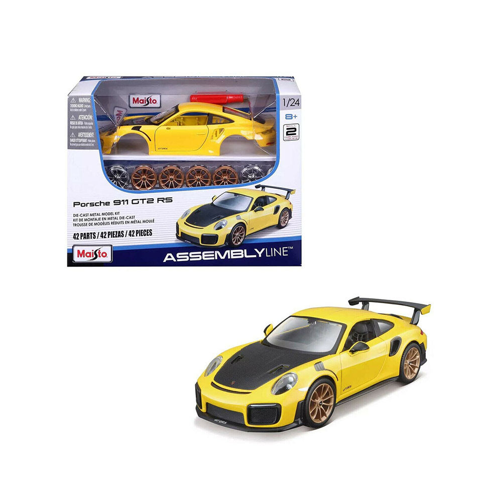 Maisto Licensed 1:24 Scale Assembly Line Kits 2019 Porsche 911 GT2 RS Yellow