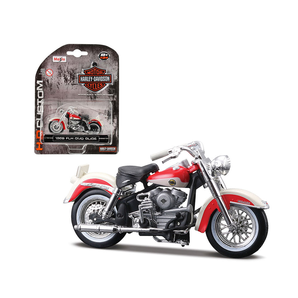 Maisto Licensed 1:24 Detailed Harley Davidson 1958 Flh Duo Glide Diecast Metal Toy Model