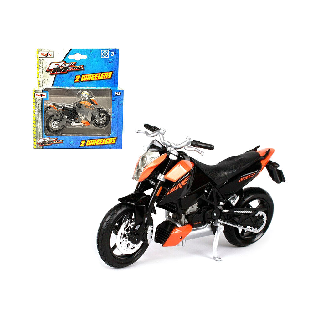 Maisto Licensed 1:18 Scale KTM 690 Duke Racing Motorcycle Black w/ Orange 31300 Model Toy