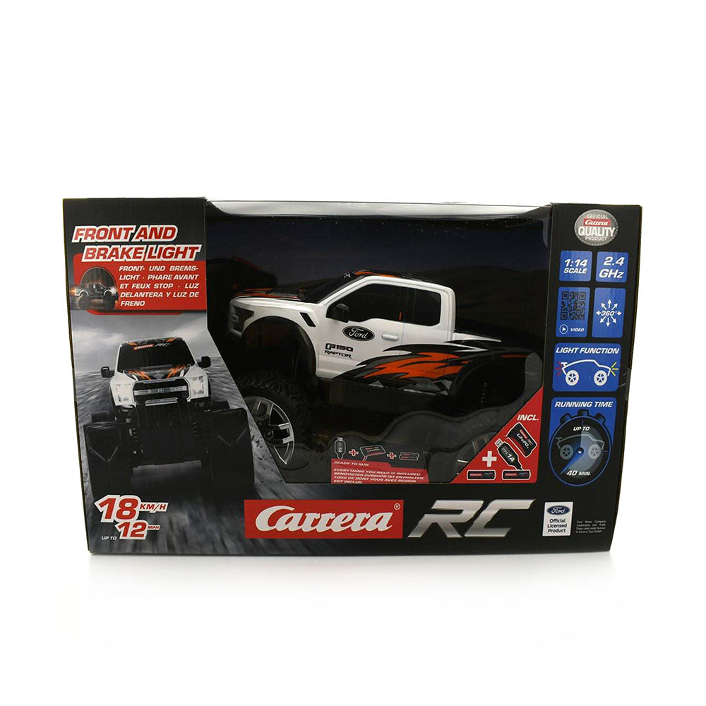 Carrera Licensed 1:14 Scale Ford Raptor White 2.4Ghz & USB Toy Model Of Pickup Truck
