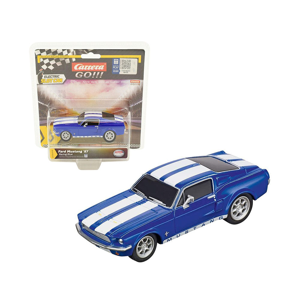 Carrera Licensed 1:43 Scale Ford Mustang '67 Racing Model Car Blue & White