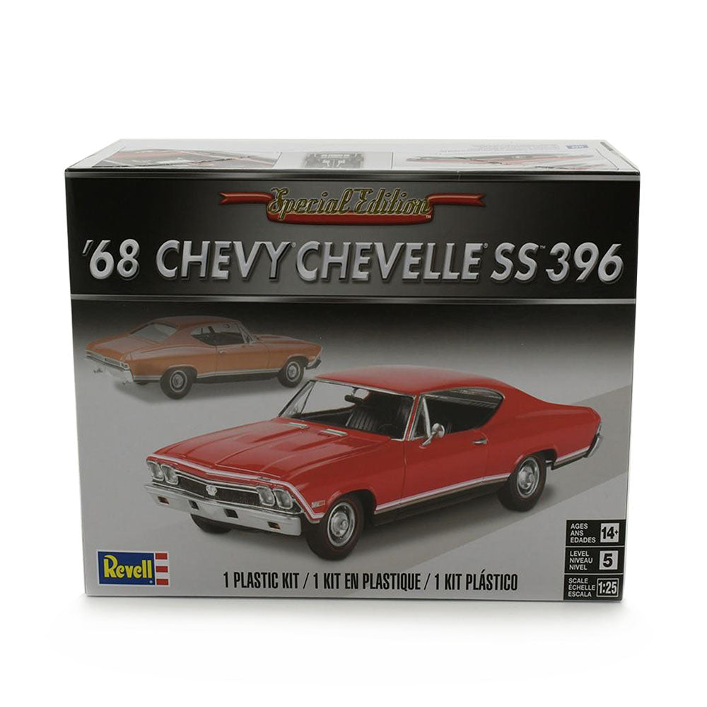 Revell Licensed 1:25 Scale 1968 Chevrolet Chevelle SS 396 Red Model Car Include 126 Parts