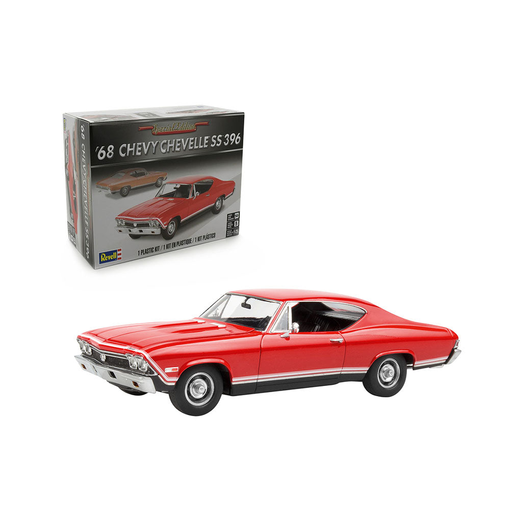 Revell Licensed 1:25 Scale 1968 Chevrolet Chevelle SS 396 Red Model Car Include 126 Parts
