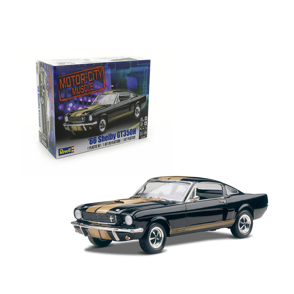 Revell Licensed 1:24 Scale 1966 Shelby GT350H Black Model Toy Car 189mm Includes 91 Parts