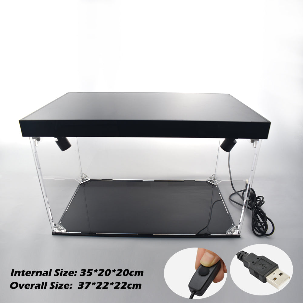 Acrylic Model Display Dustproof Box With Spotlight For Car Motorbike Model
