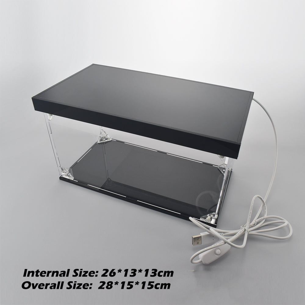 Acrylic Clear Display Case With Led Light For Figure Toy Car Statue Doll Model