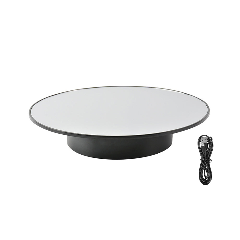 Black Rotary Turntable Mirror Top For Jewelry Watch Cosmetic Model Cars Display