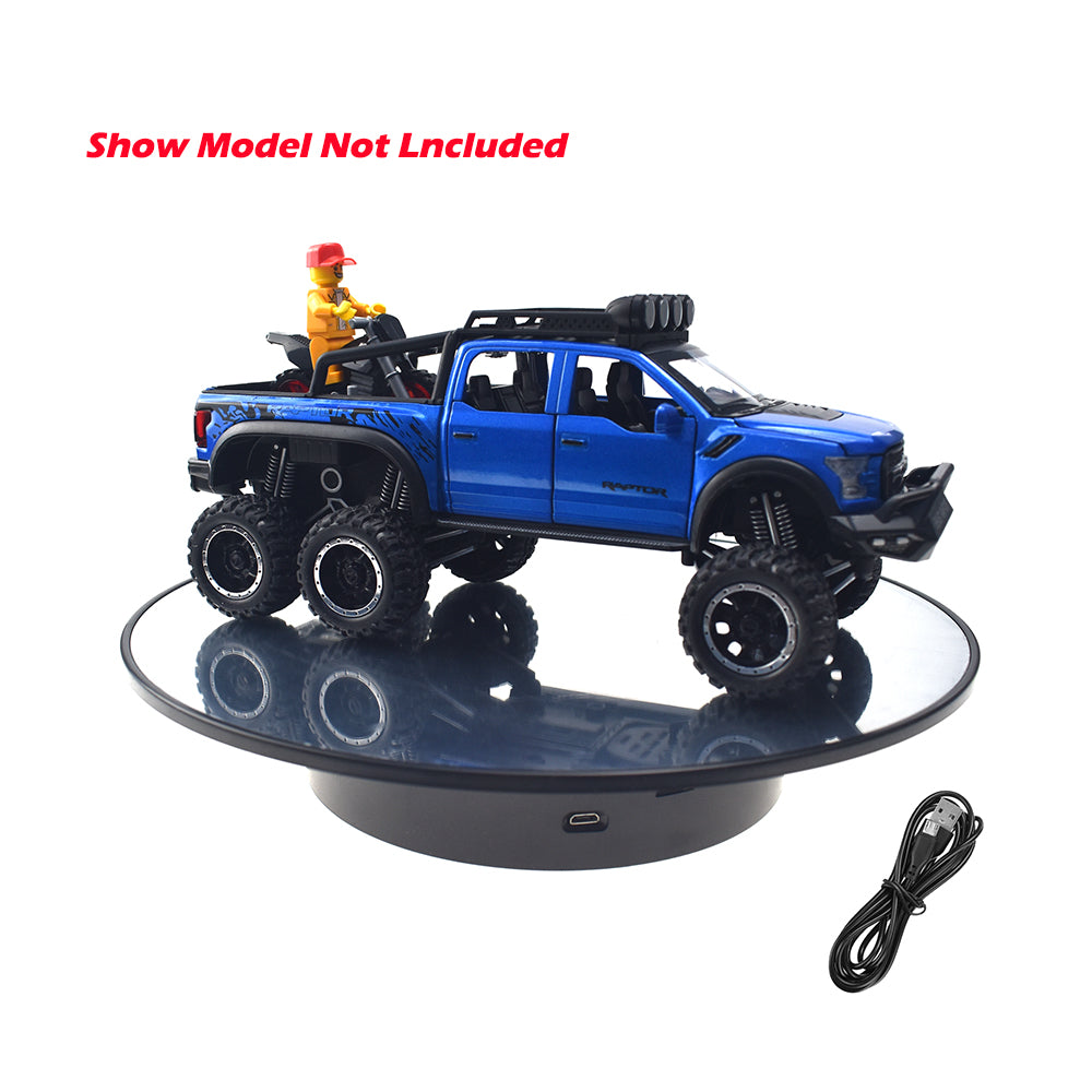 Black Rotary Turntable Mirror Top For Jewelry Watch Cosmetic Model Cars Display