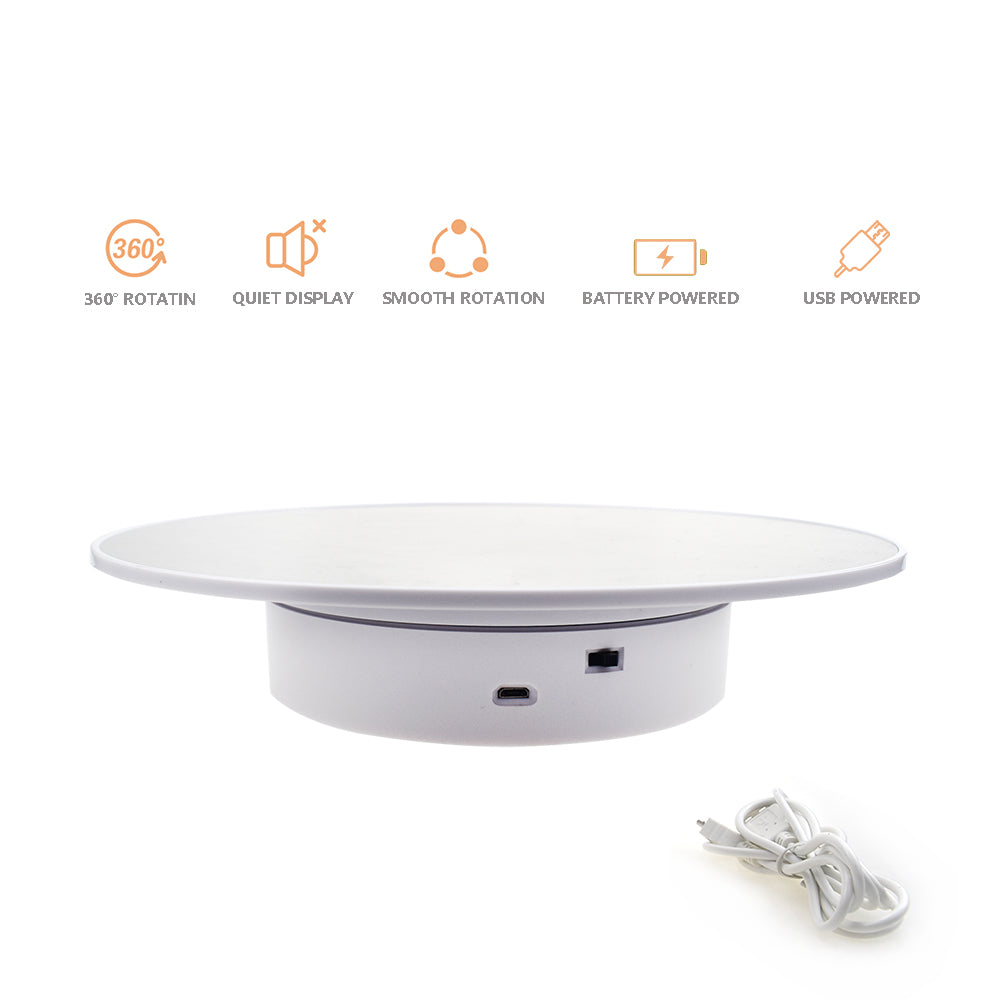 White Rotary Turntable Mirror Top 360° Rotary Display Stand For Toy Cars Display