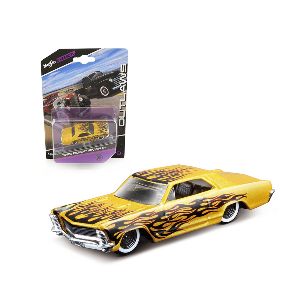 Maisto Licensed 1:64 Scale Design Buick Riviera 1965 Diecast Model Car Gold
