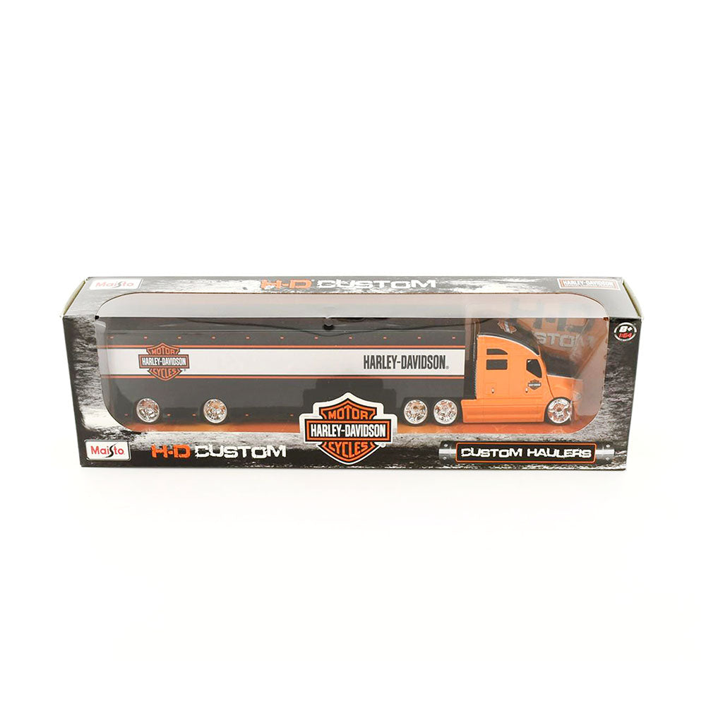 Maisto Licensed 1:64 Scale Harley Davidson Custom Hauler Diecast Model Truck Black White