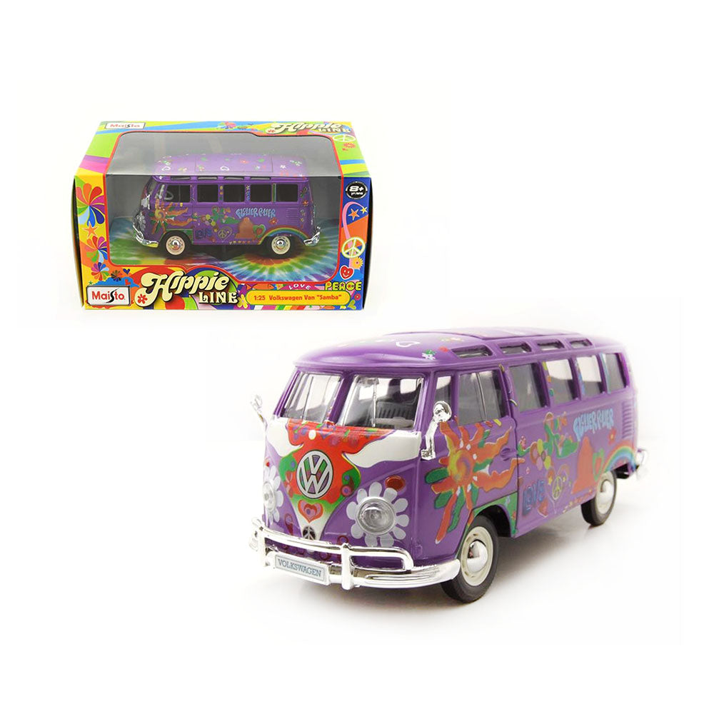 Maisto Licensed 1:25 Scale Hippy Line Volkswagen Samba Diecast Model Car