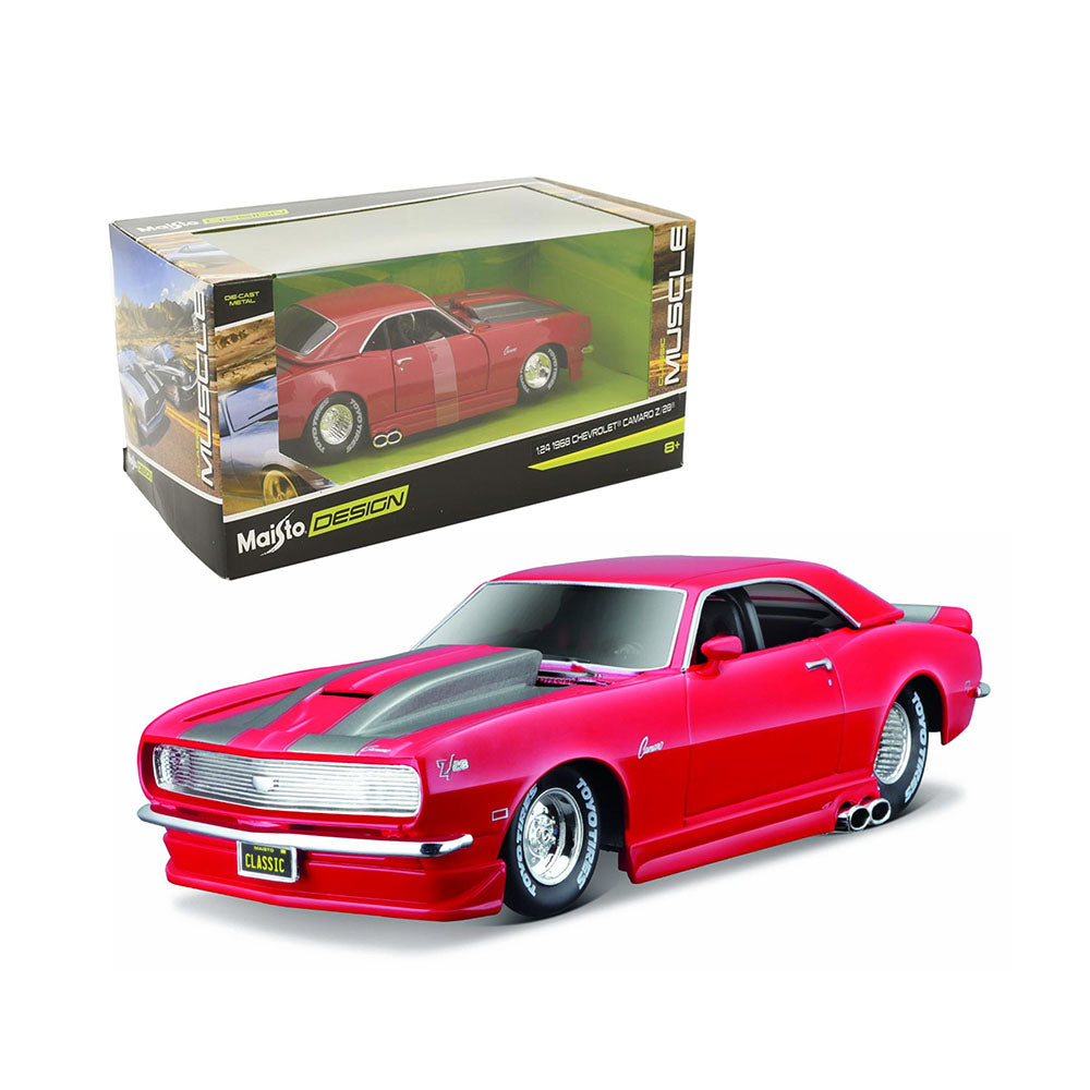 Maisto Licensed 1:24 Design Classic Muscle Chevrolet Camaro Z 28 1968 Diecast Model Car Red