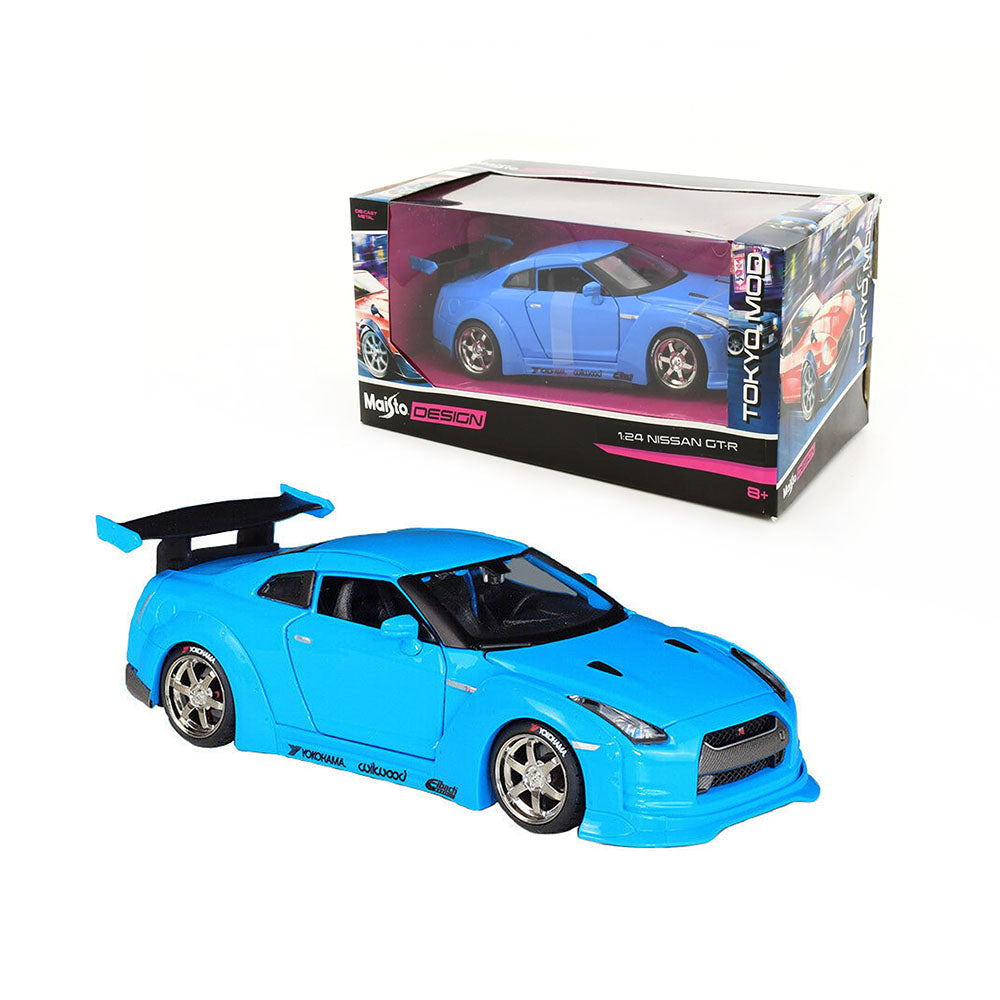 Maisto Licensed 1:24 Scale Design Tokyo Mod Nissan GT-R Diecas Model Car Blue