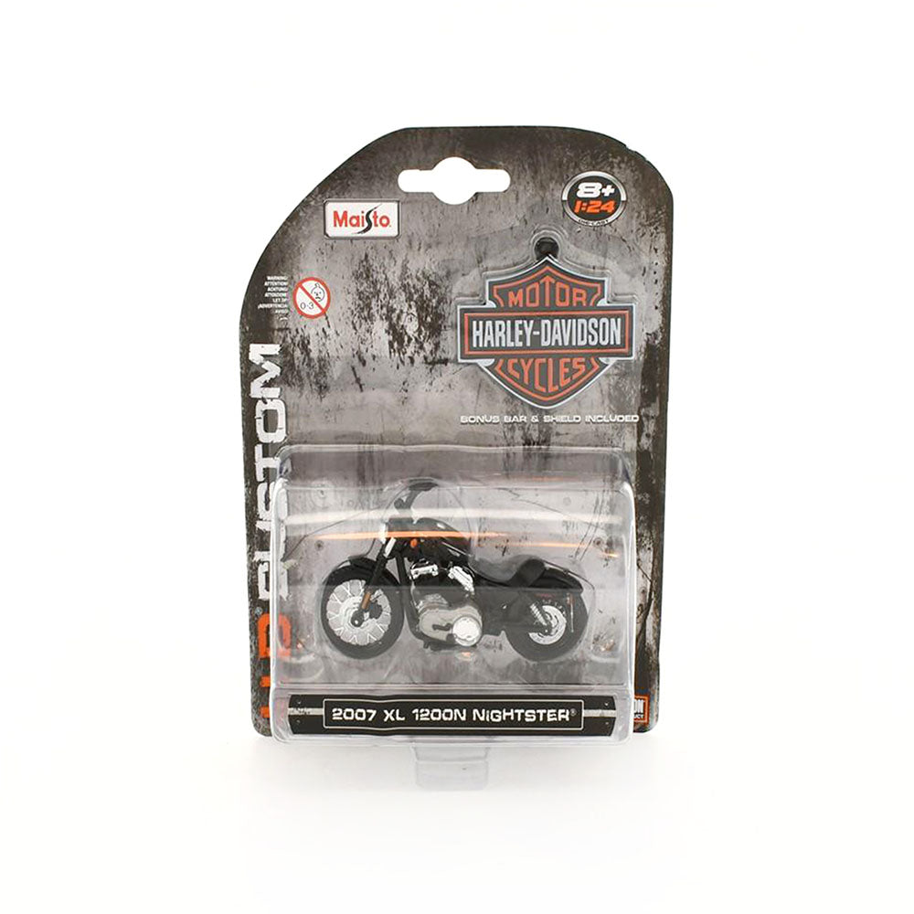 Maisto Licensed 1:24 Scale Harley Davidson Xl 1200n Nightster 2007 Diecast Model Toy Black