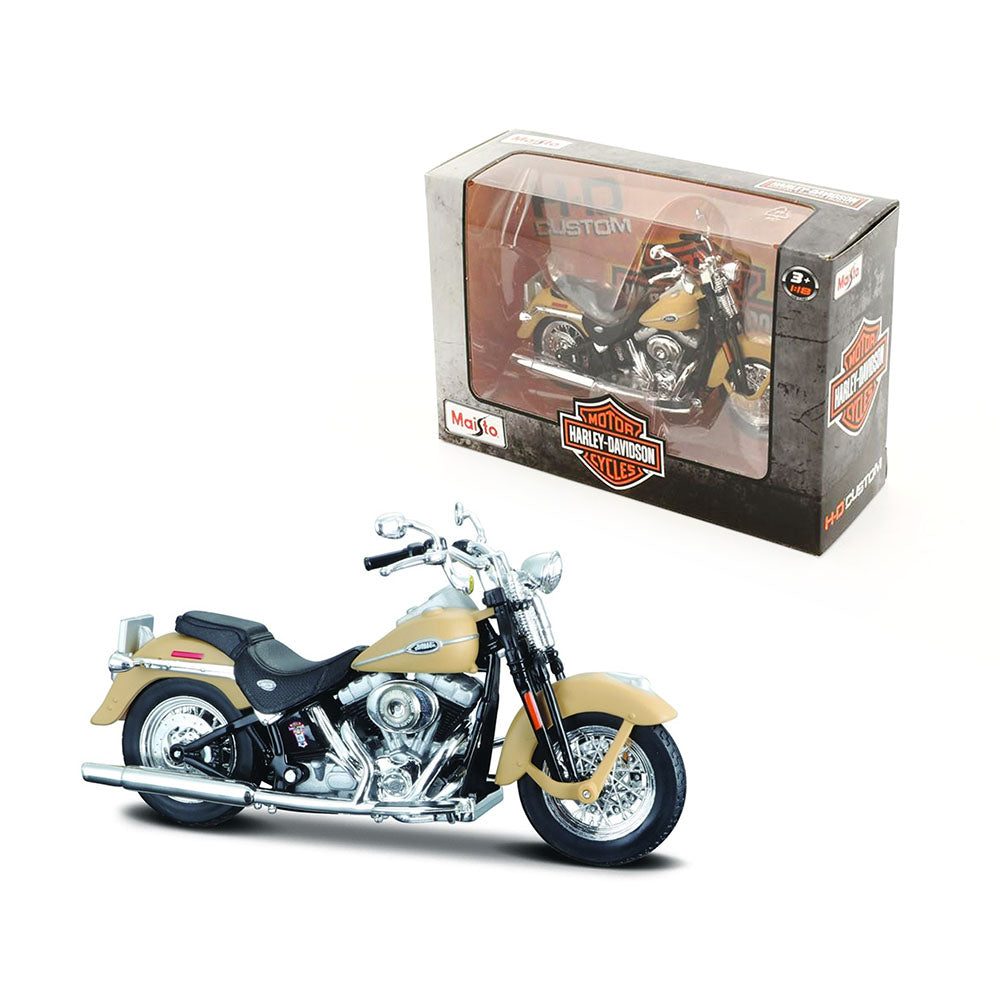 Maisto Licensed 1:18 Scale Harley Davidson Flstci Softail Springer Classic 2005 Diecast Model Toy Beige