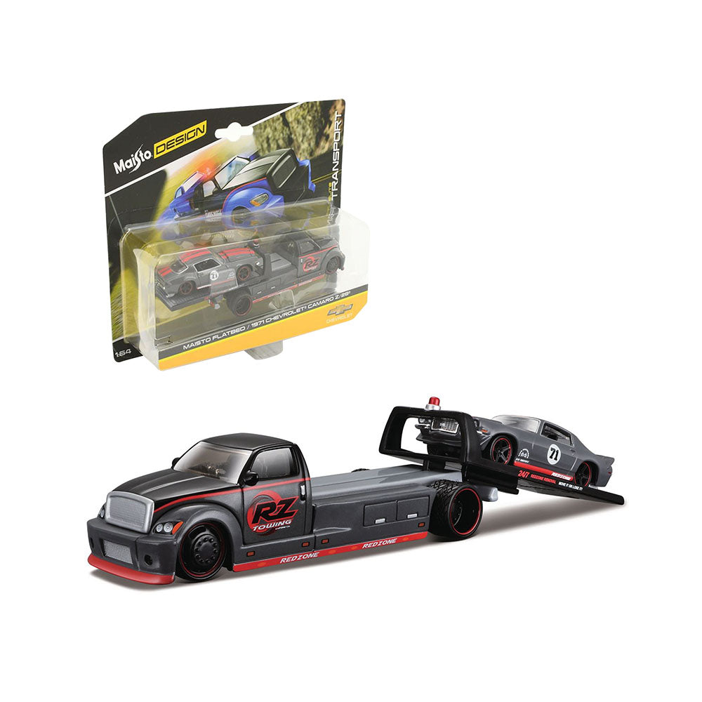 Maisto Licensed 1:64 Scale Design Flatbed With 1971 Chevrolet Camaro Z/28 Diecast Model Car