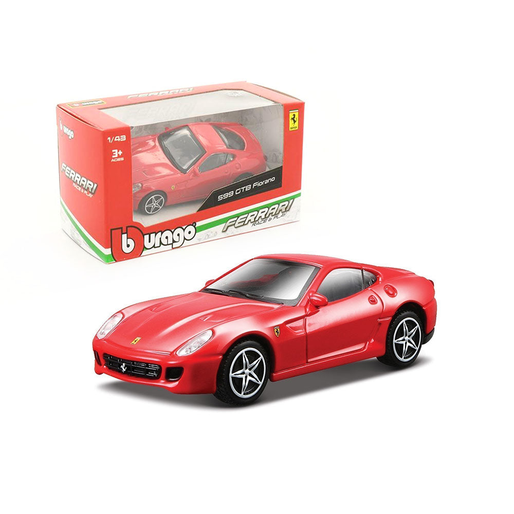 Bburago Licensed 1:43 Scale Race & Play Ferrari 599 GTB Fiorano Diecast Model Car Red