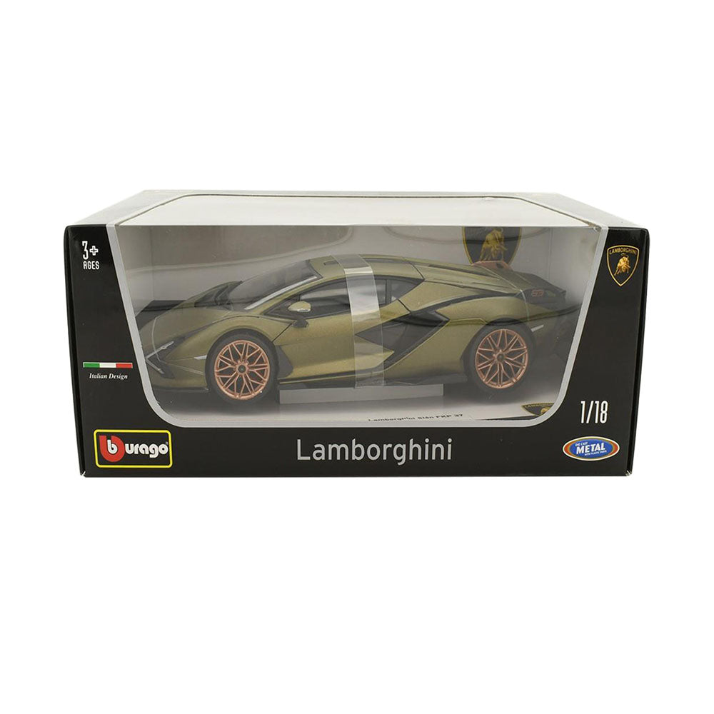 Bburago Licensed 1:18 Scale Lamborghini Sian FKP-37 Diecast Model Car Green