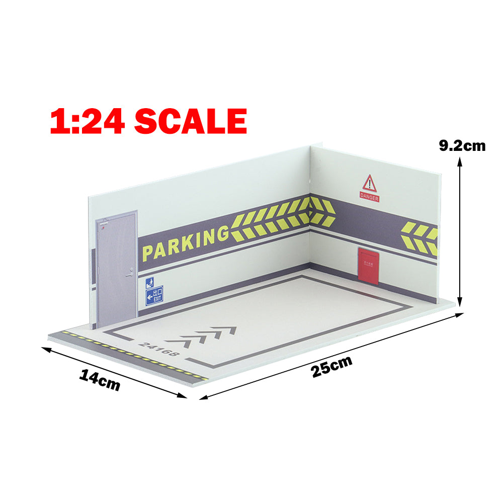 Car Parking Lot Scene Garage Background for 1:24 Scale Car Collection Garage