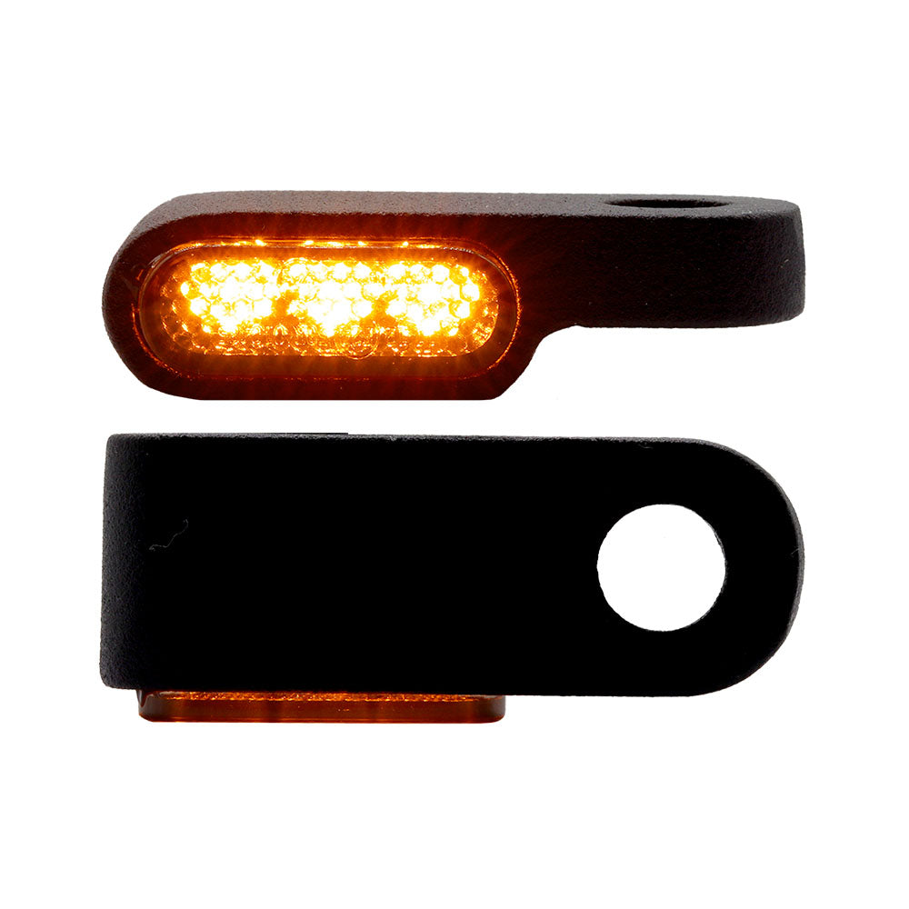 1 Pair Motorcycle Micro Mini 3 LED Amber Light Lump Turn Signal Indicator