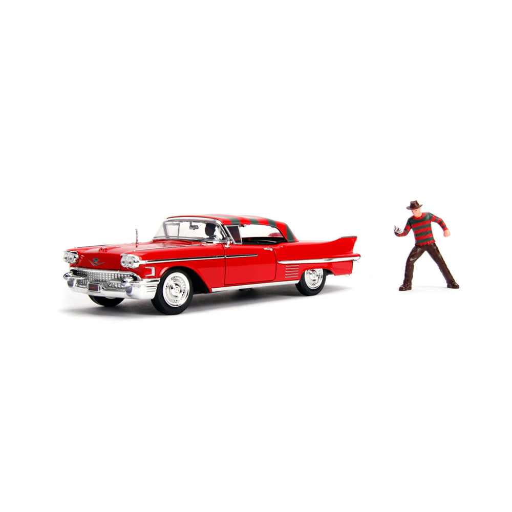 Jada A Nightmare On Elm Street 1:24 Scale 1958 Cadillac Series 62 With Figure Model