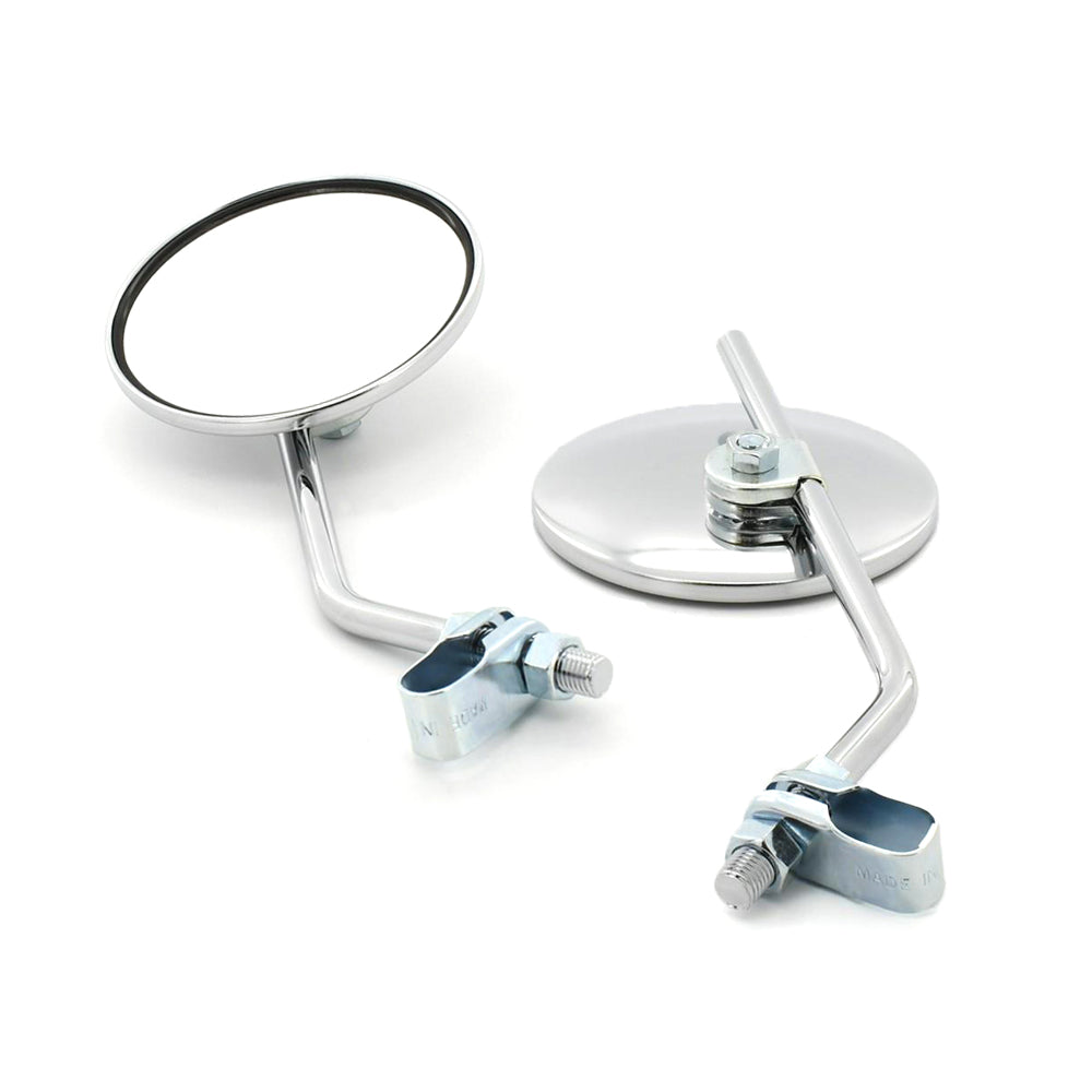 Long Stem Rearview Mirror Right + Left Hand 7/8" Clamp-On Fit Yamaha YDS3C YDS3 YM1 YM1S