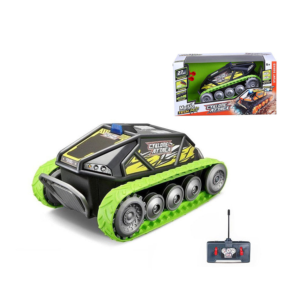 Maisto Licensed RC Toy Green Cyklone Attack With Rubber Treads 27Mhz With Controller