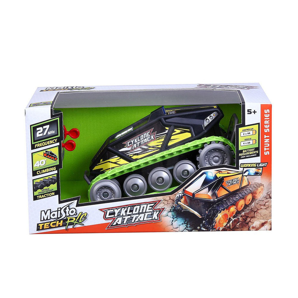 Maisto Licensed RC Toy Green Cyklone Attack With Rubber Treads 27Mhz With Controller
