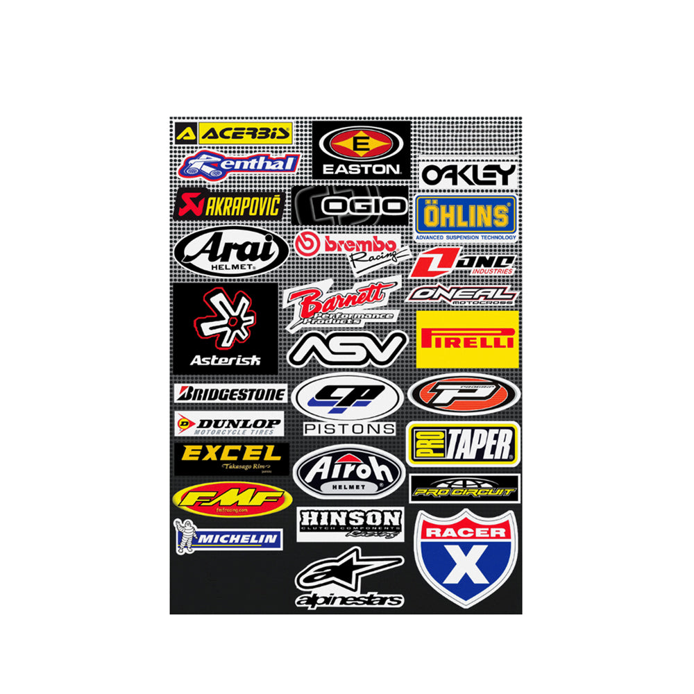 4 Sheets Pack Sticker Kit Assort Fit For Acerbis Renthal Easton Oakley Excel Etc