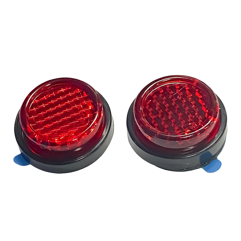Pair Round Reflector 25mm Stick-On Red Motorcycle Universal