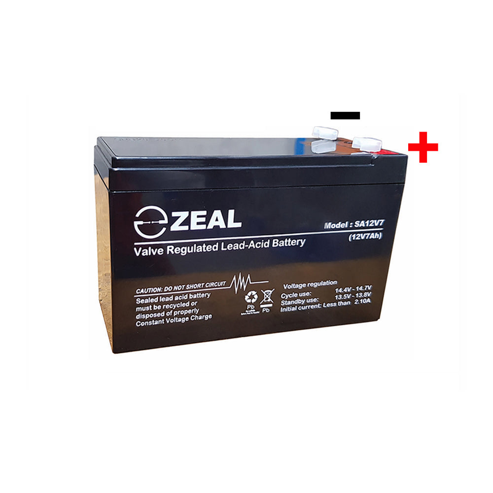 ZEAL SA12V7 12V 7.0Ah F1 Valve Regulated Lead-Acid Battery ActivFire Certified