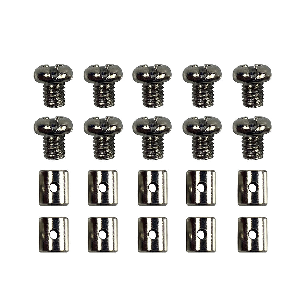 Universal 10sets Motorcycle Non Solder Type Cable Nipples With Screws 9 x 8mm