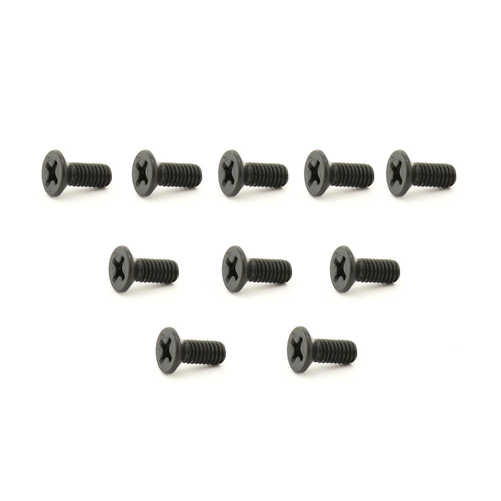 10 Pieces Replacement M4 x 10mm Black Cross Countersunk Head Screw For Machine