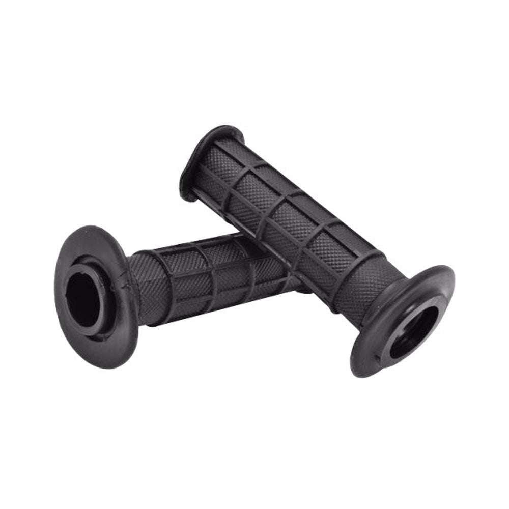 Pair 7/8" Full Waffle Black Hand Grips For Honda CT110 XL250R XL250S XR80 Z50R XR500R XL500RS