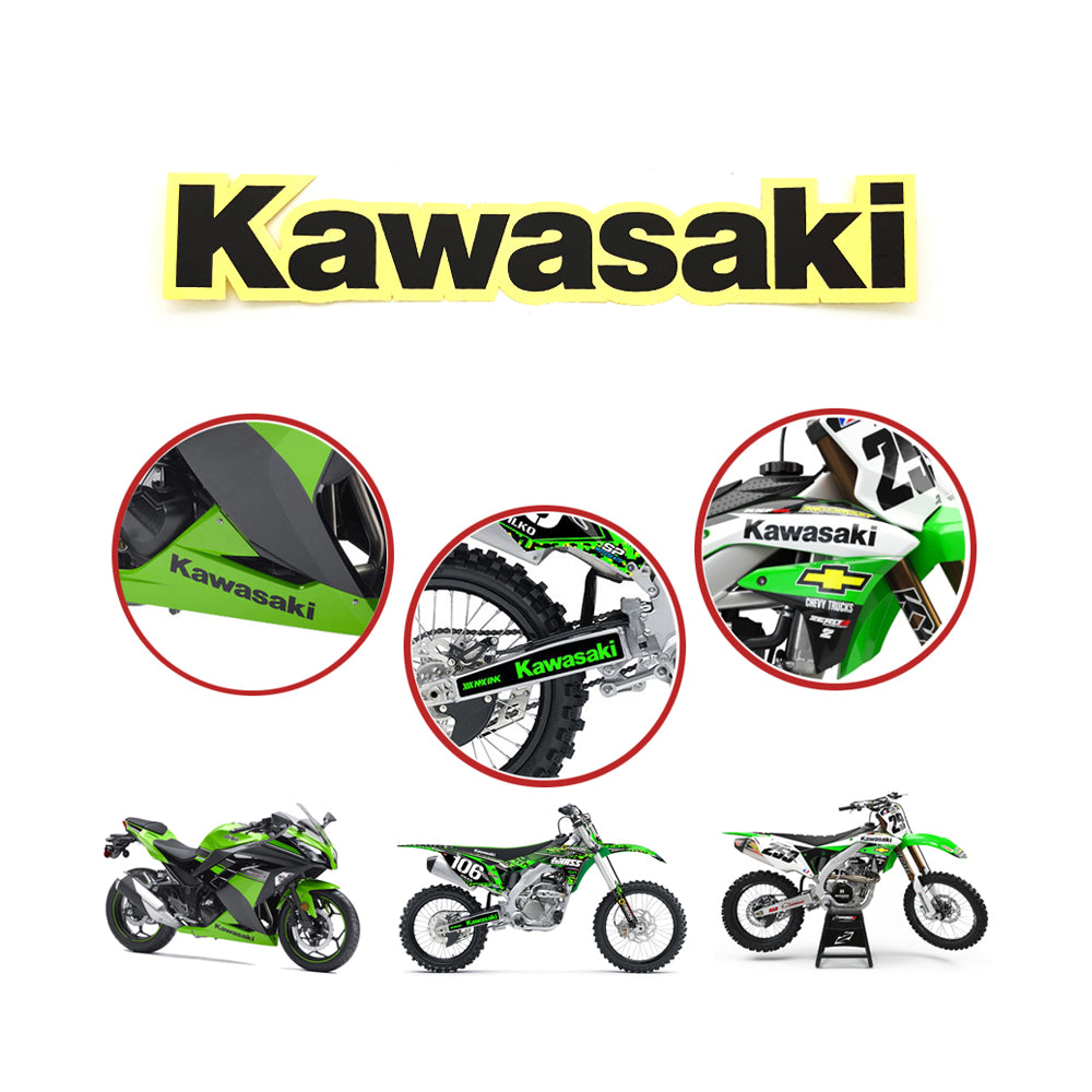 10Pcs 240 x 42mm For Kawasaki Black Swingarm Fender Sticker Motorbike Dirt Bike Sticker Decals
