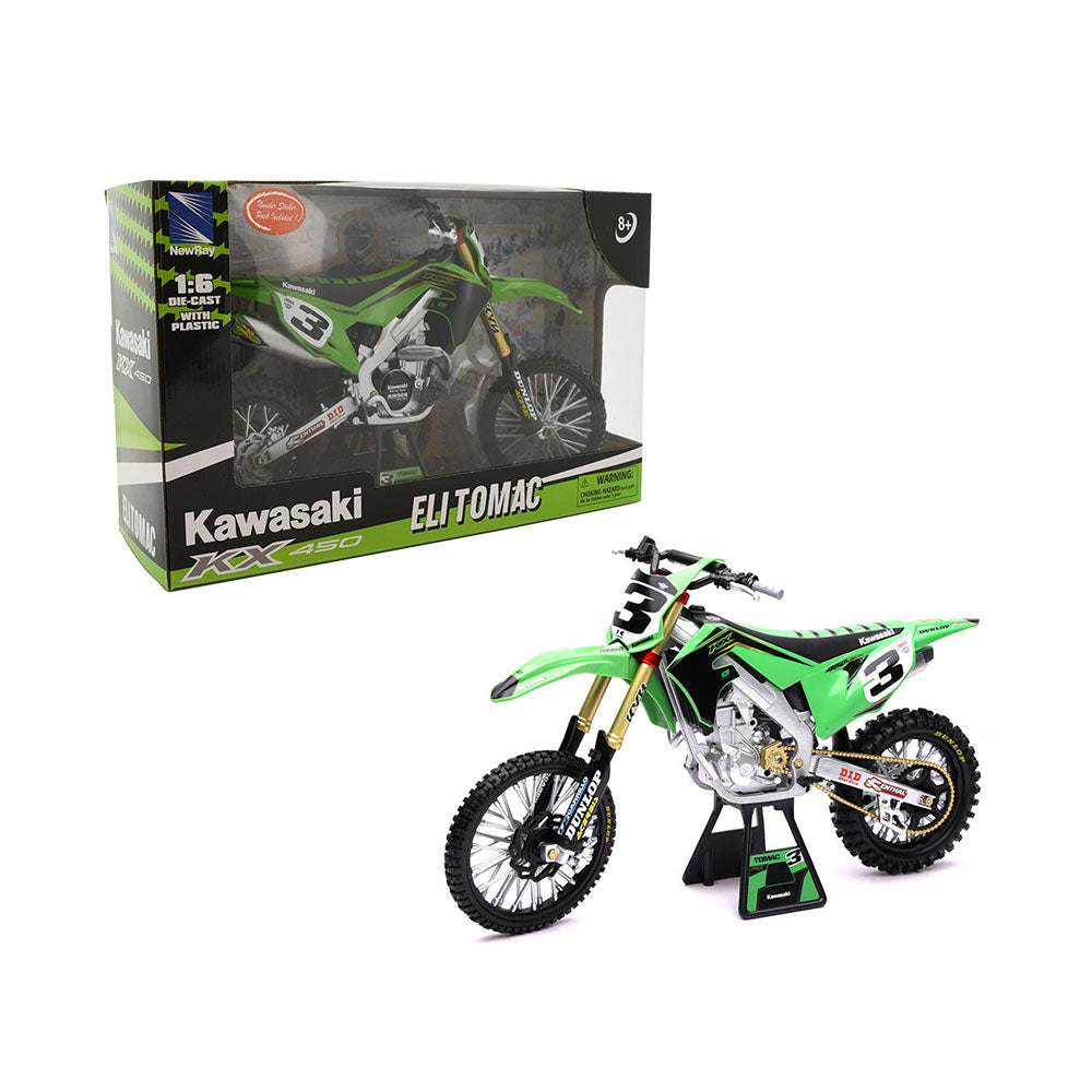 NewRay 1:6 Scale Eli Tomac Kawasaki Racing 2019 Diecast Motorbike Model Toy