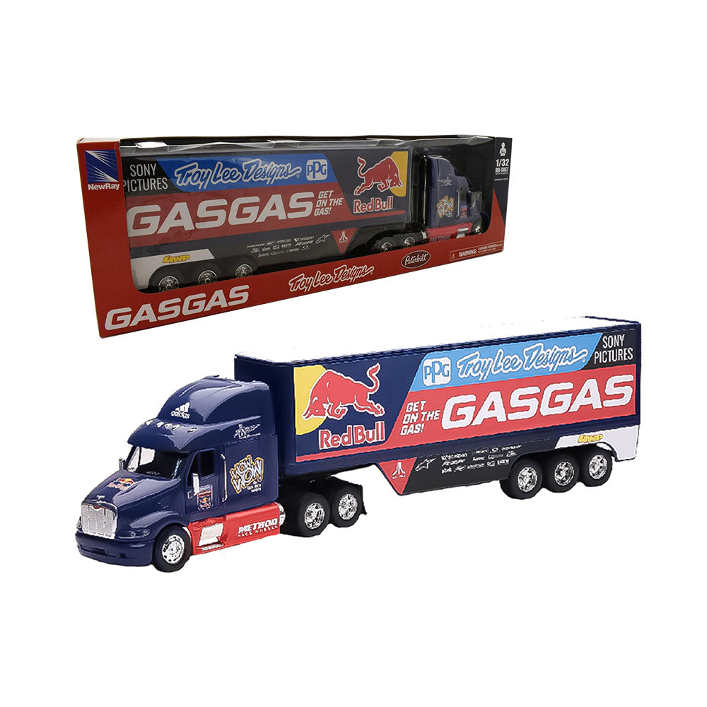 NewRay 1:32 Scale Gas Gas Racing Team Truck Peterbuilt 2020 Diecast Toy Model