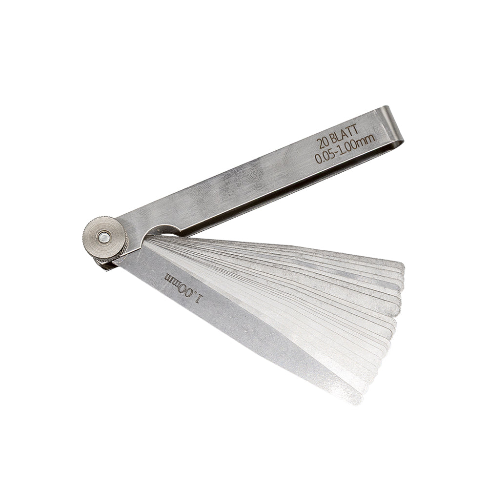 20 Blade Standard Tapered Feeler Gauge Set Metric 0.05-1.0mm Precision Tool