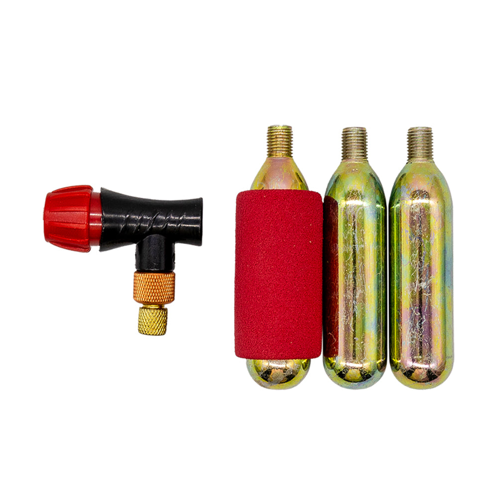 3 Pieces Tyre Co2 Inflator Kit Motorcycle Bicycle Emergency Cartridges Tool