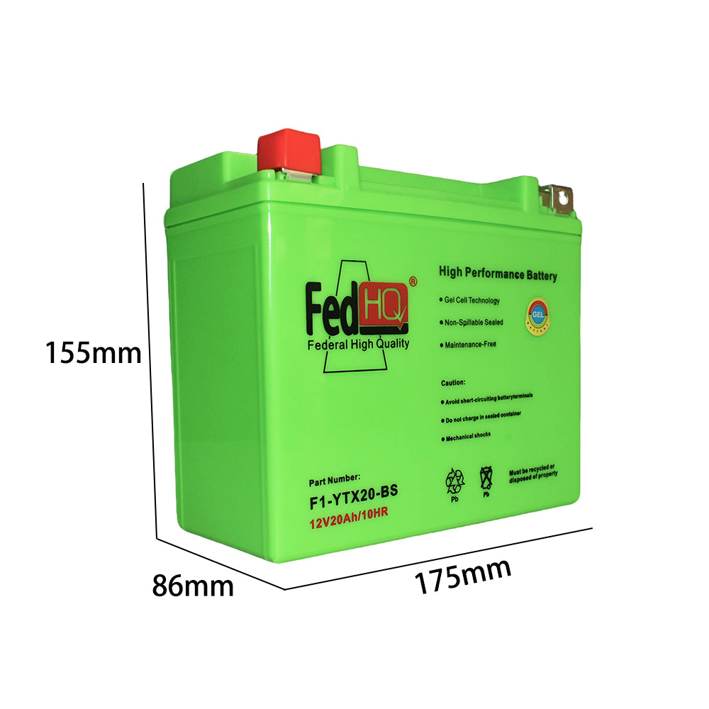 YTX20-BS GEL Battery Fit For Arctic Cat 1100cc Bearcat 7000 2015-2019 Bearcat 5000 2015-2017