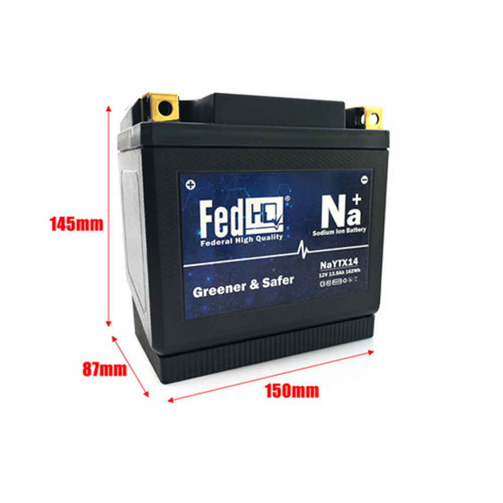 YTX14-BS FedHQ Sodium Ion Battery For Honda Pioneer 1000 TRX350 Suzuki LT-A400F Aprilia BMW Kawasaki Triumph Speed