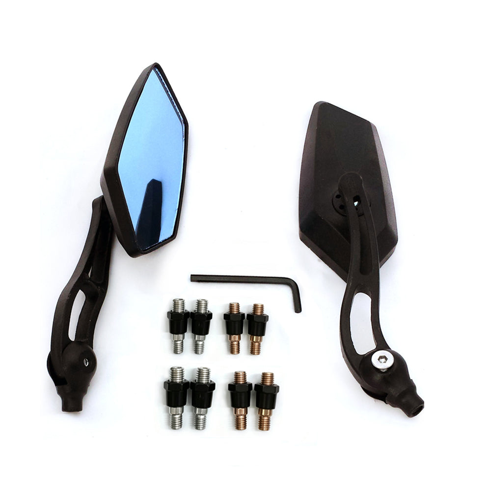 Full Aluminum Alloy Motorcycle Anti-Glare Rearview Adjustable Mirrors 8 &10mm Thread