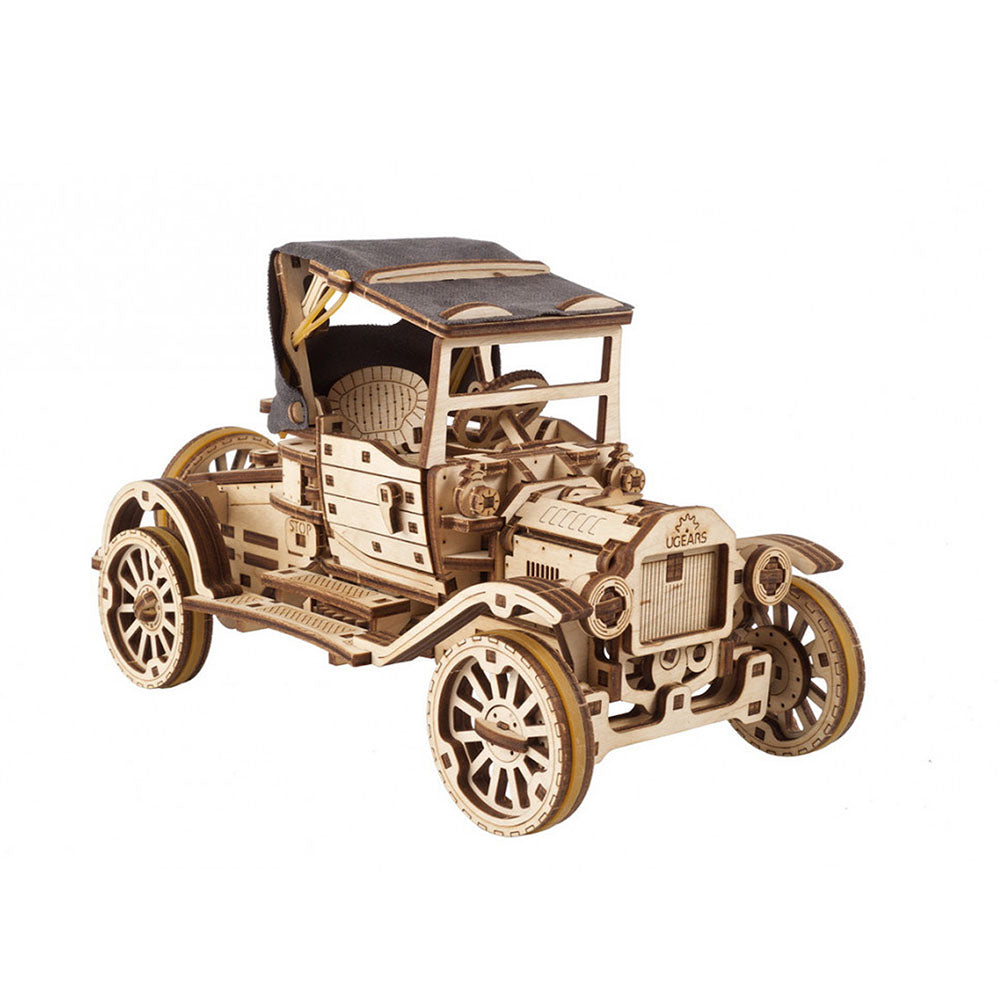 Made in Ukraine UGears Retro Car UGR-T Mechanical Wooden Model Kit DIY Puzzles