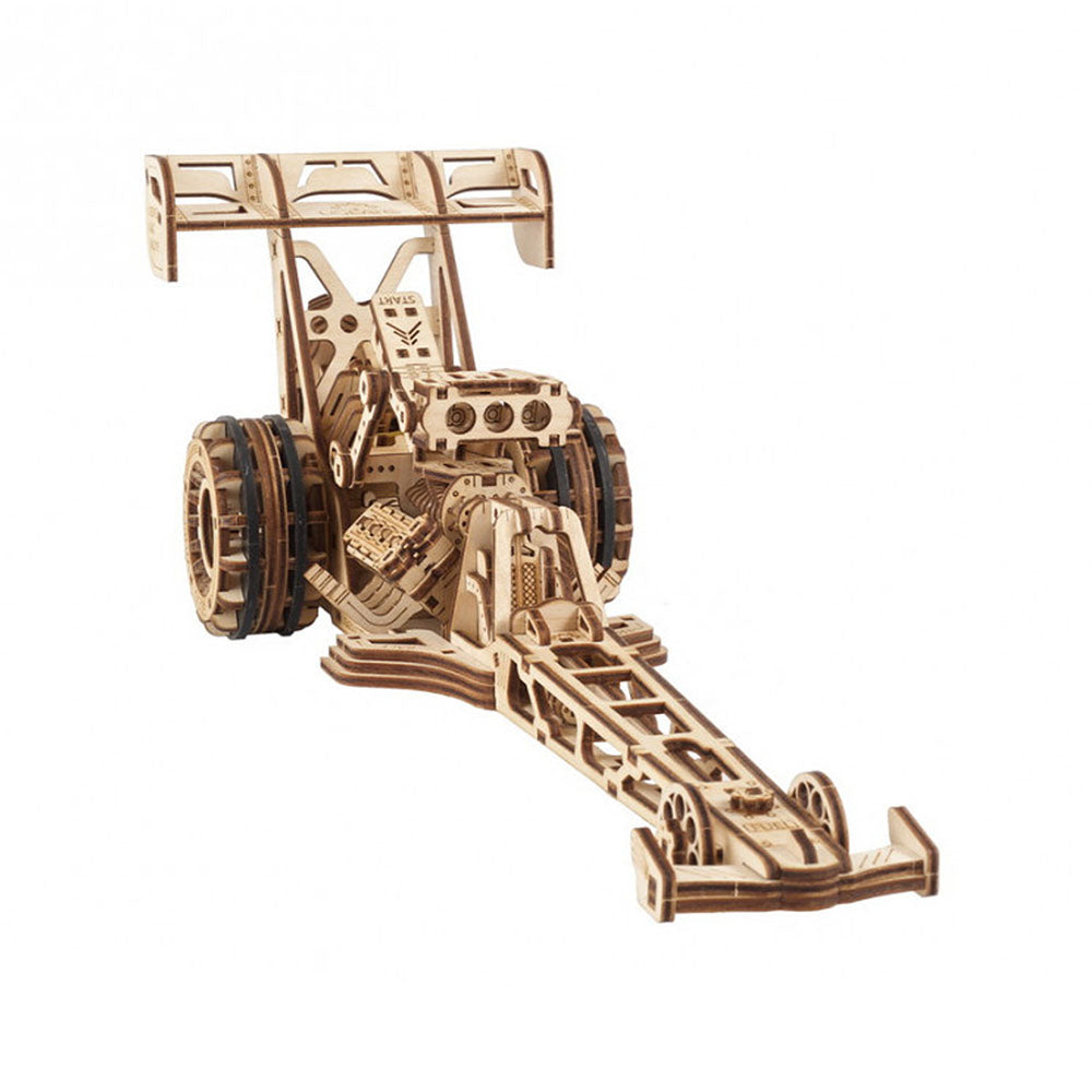 Made in Ukraine UGears Top Fuel Dragster Model Kit Wooden 3D Puzzle Assembly