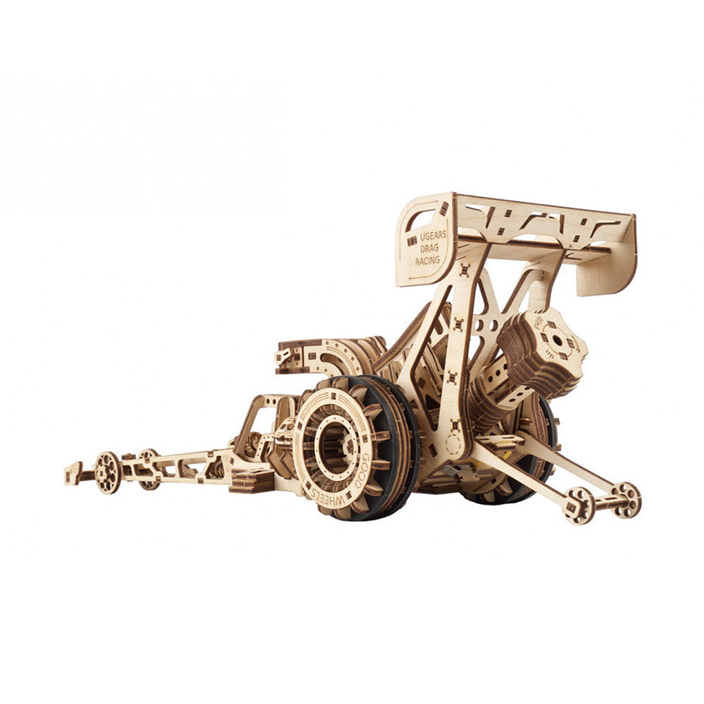 Made in Ukraine UGears Top Fuel Dragster Model Kit Wooden 3D Puzzle Assembly