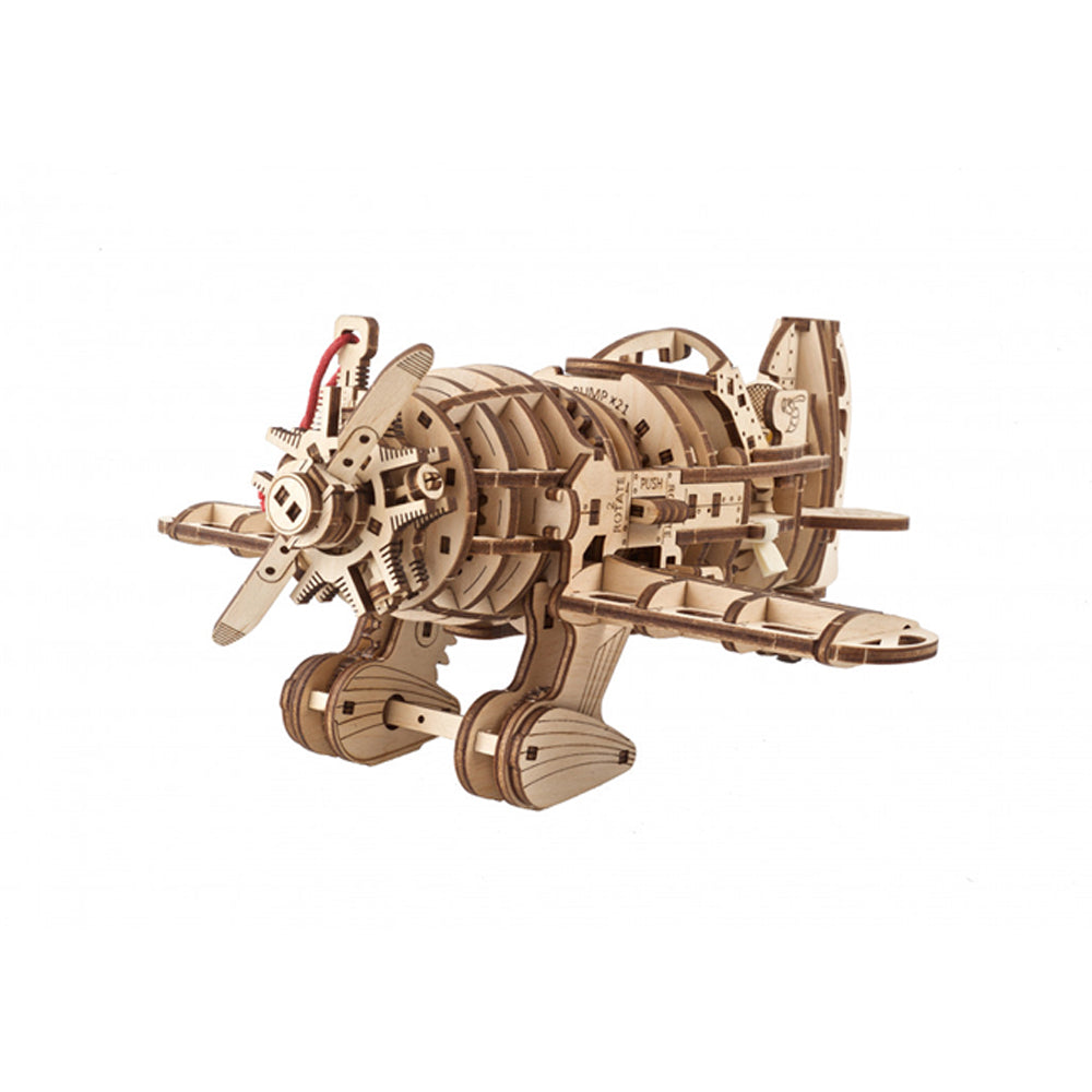 Ukraine Made Ugears Mad Hornet Airplane Mechanical 3D Wooden Puzzle Model Kit