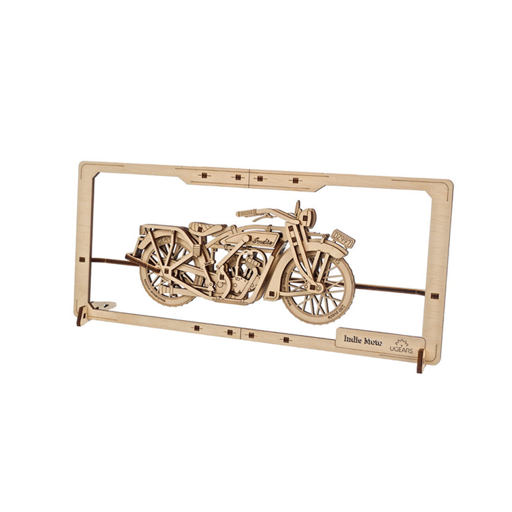 Made In Ukraine Ugears Indie Moto 2.5D Puzzle Mechanical Wooden DIY Model Kit