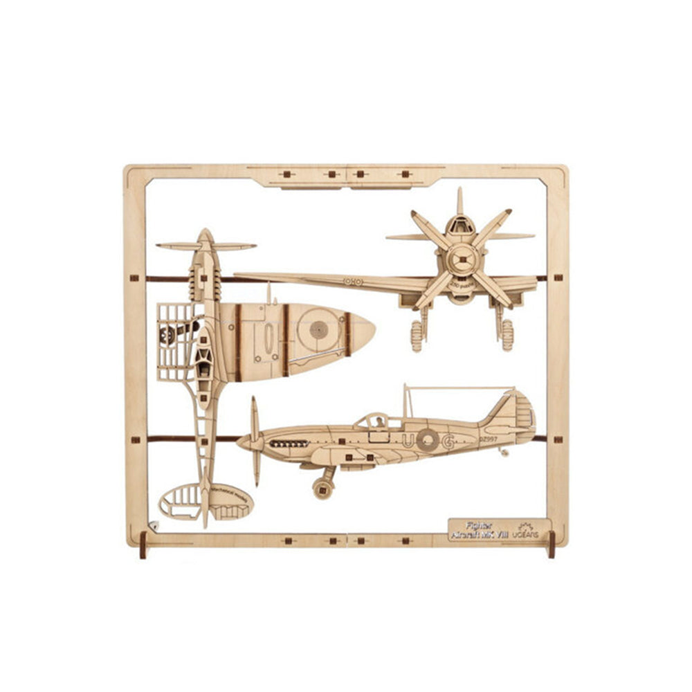 Made In Ukraine Ugears Fighter Aircraft 2.5D Puzzle Mechanical Wooden DIY Model